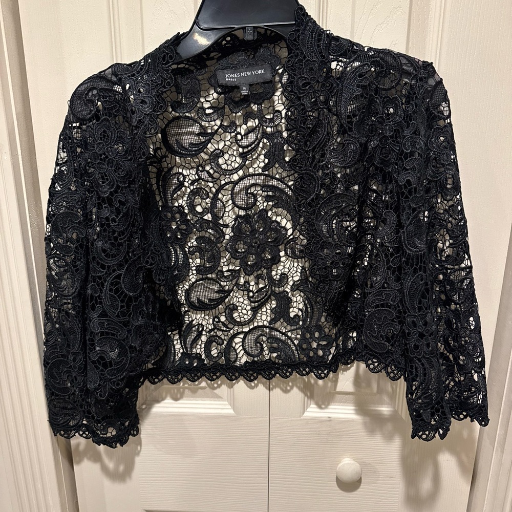 Jones New York Black Lace Overlay